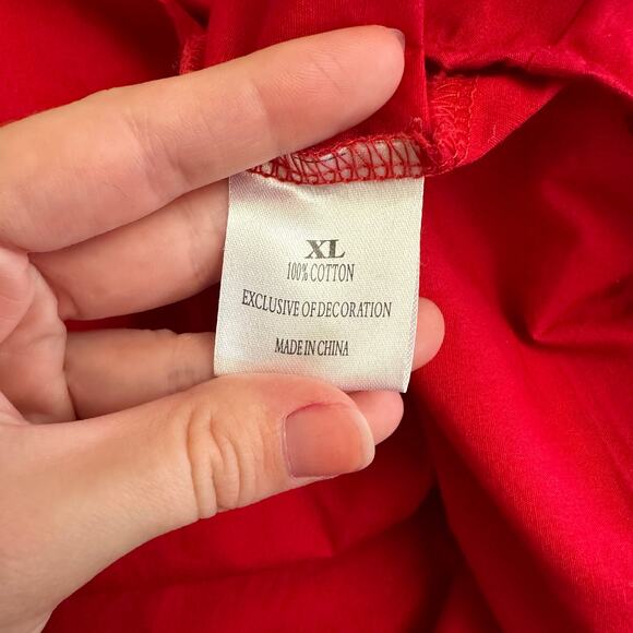 Marie‎ Nicole Girls XL Red Christmas Smocked Dress Holiday Embroidered Cotton - Picture 8 of 9